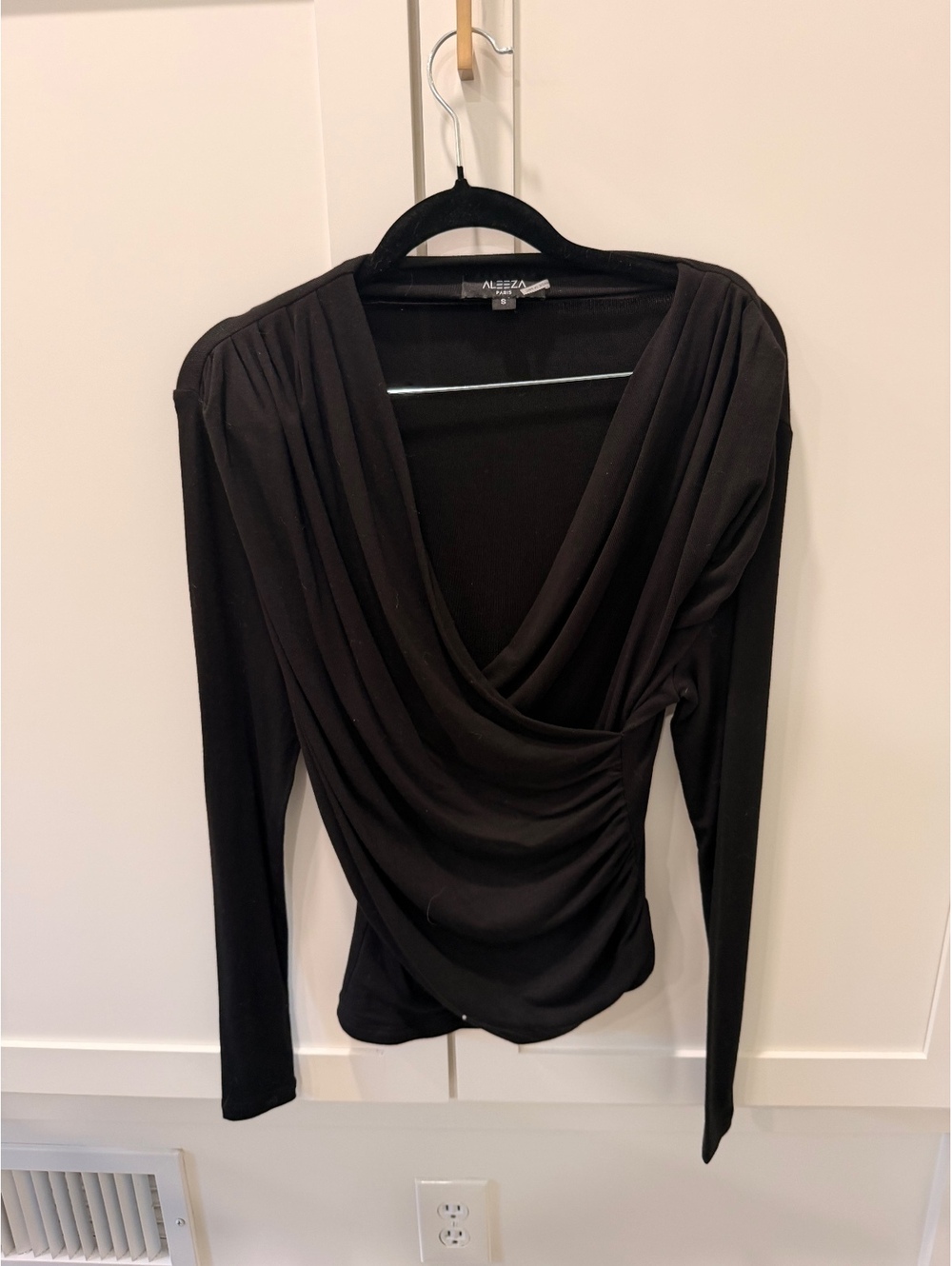 Aleeza Paris Wrap-Style knit top